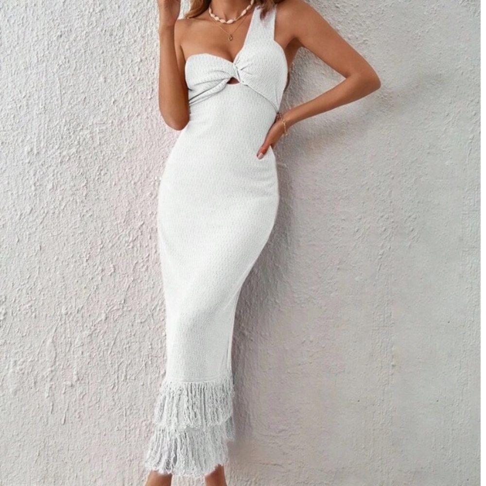 White one shoulder midi/maxi dress